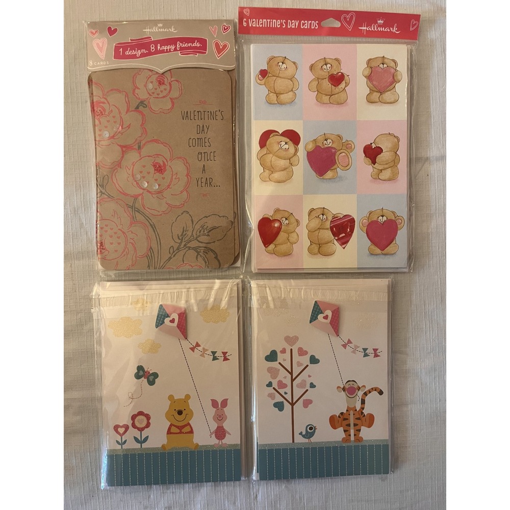 Hallmark Valentine's Day Cards Bundle Winnie the Pooh Tigger Floral Teddy Bears